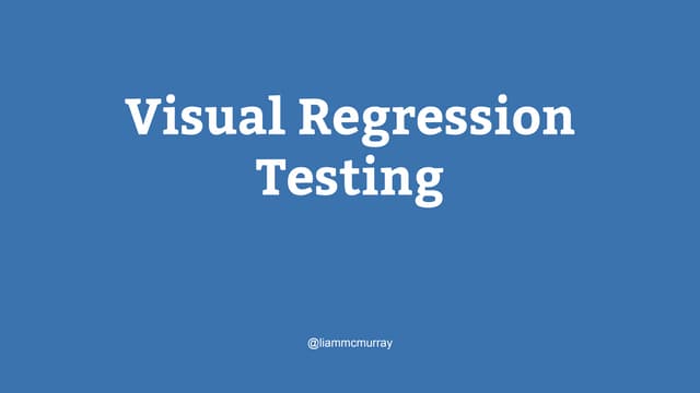 Visual regression testing
