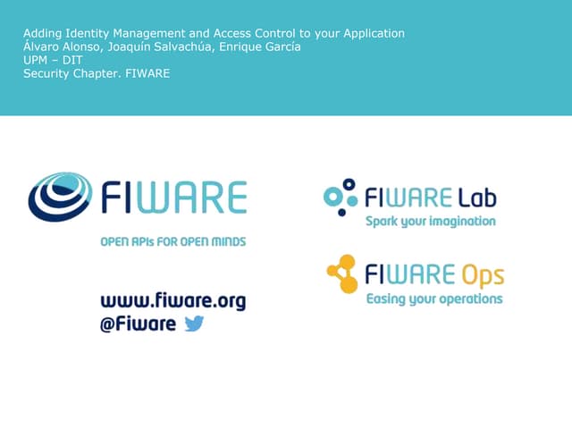Adding Identity Management and Access Control to your Application