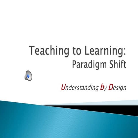 Teaching to Learning Shift: UbD
