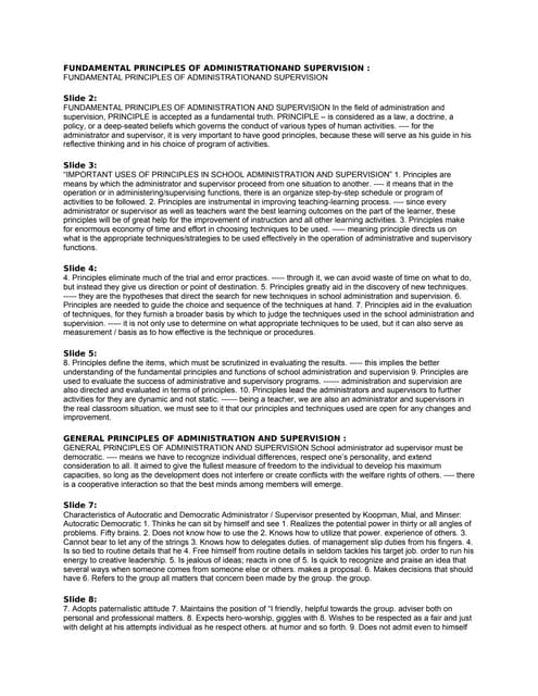 Principle of Administration And Supervision | PDF | Professional School ...