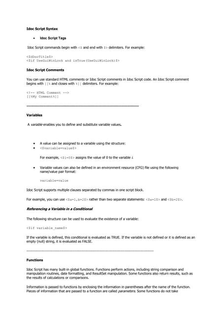 Idoc script beginner guide 