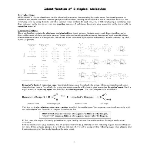 Id of biological molecules lab