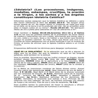 ¿Idolatría? ¿Las procesiones, image...