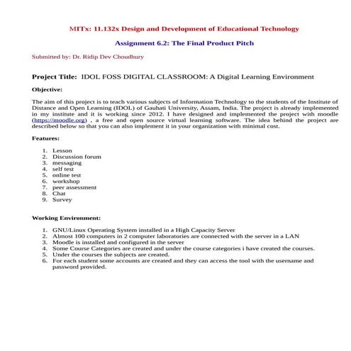 Idol foss digital classroom: a digital learning environment