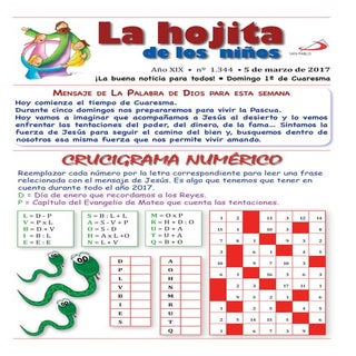 I domingo cuaresma hojita de los niños