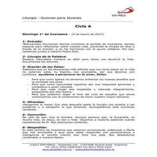 I domingo cuaresma misa con jóvenes