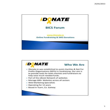 I donate - BICS Forum 2012