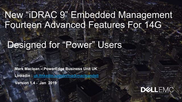 Dell EMC PowerEdge  iDRAC9 - 14 features for power users