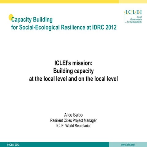 Capacity Building for Social-Ecological Resilience