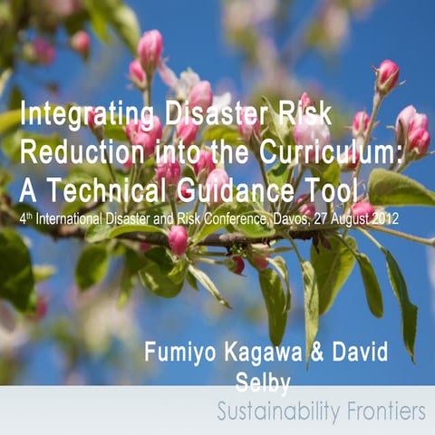 Integrating Disaster Risk Reduction into the Curriculum: A Technical Guidance...