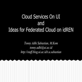 Cloud Services On UI and Ideas for ...