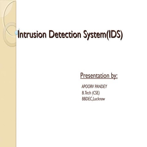 AN INTRUSION DETECTION SYSTEM
