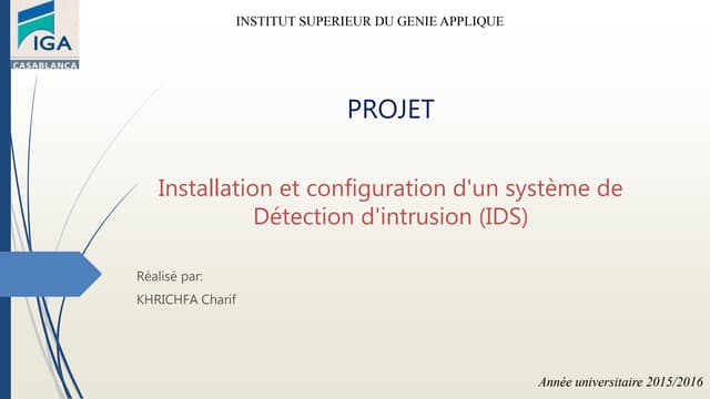 Installation et configuration d'un système de Détection d'intrusion (IDS)