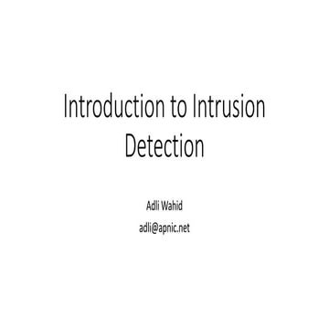 2023 NCIT: Introduction to Intrusion Detection