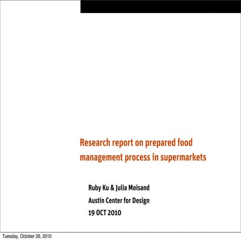 Research on food management process at a local supermarket | PPT