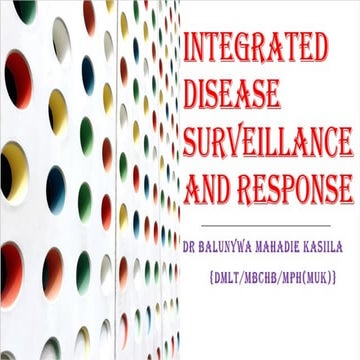 IDSR.pptx for health institutional purposes | PPTX