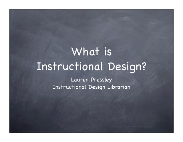 What is Instructional Design?