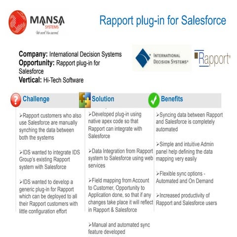 IDS_Rapport plug-in for Salesforce_success story