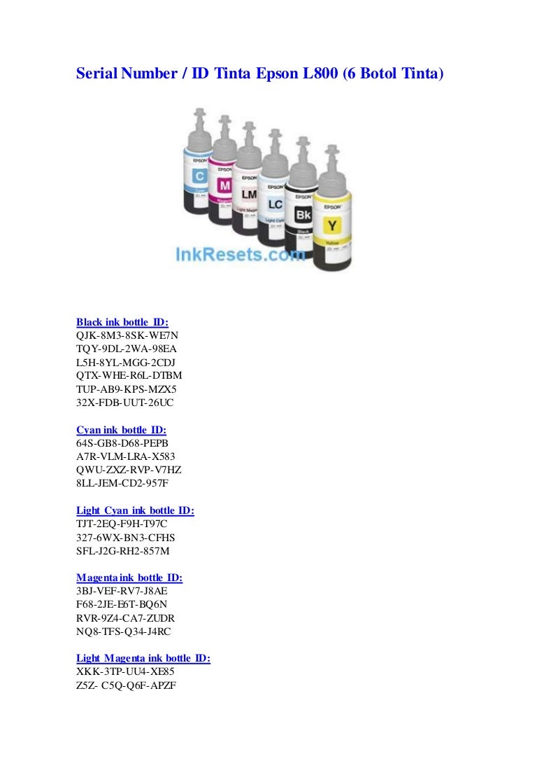 epson l800 ink id