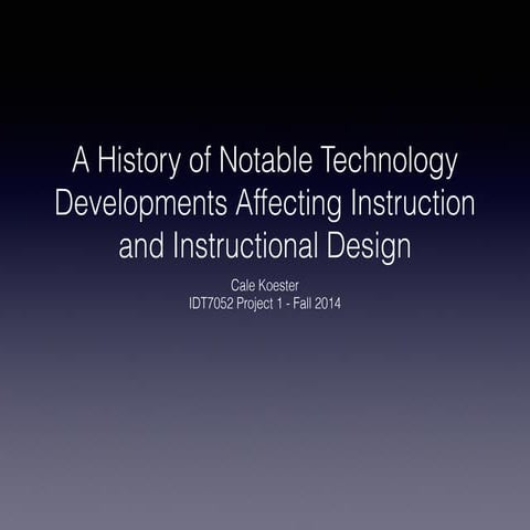 History of Communication Technology affecting Instruction