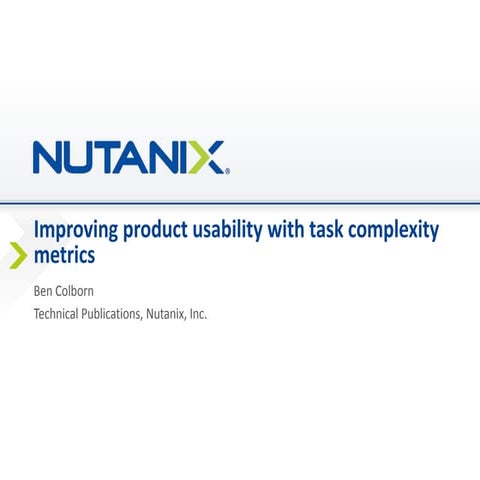 Improving product usability with task complexity metrics