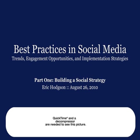 Social Media: Taking It to the Next Level | PPT