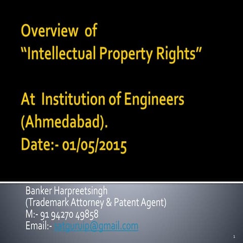 Presentation on Intellectual Property Rights
