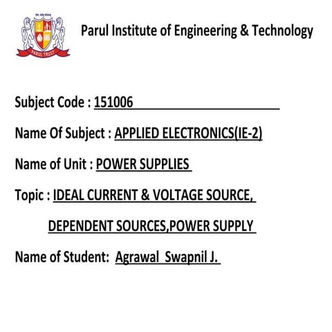 Applied Electronics - Power Supply