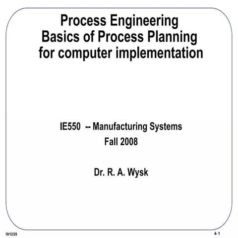 Process engineering and computer applications | PPT