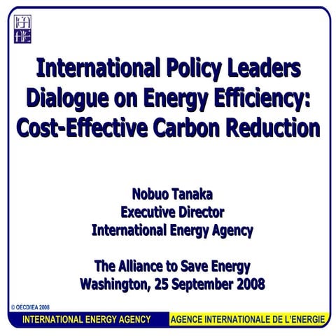 Nobuo Tanaka, IEA: Cost-Effective Carbon Reduction