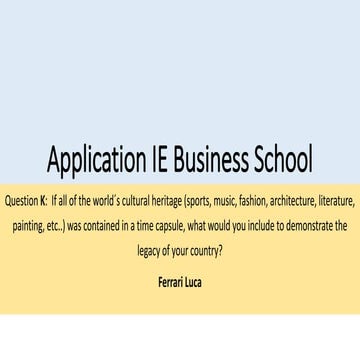 IE Business School Application - Question k - Ferrari Luca