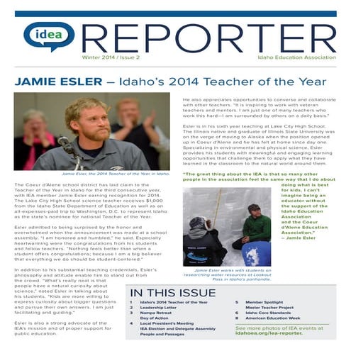 IEA Reporter Winter 2014