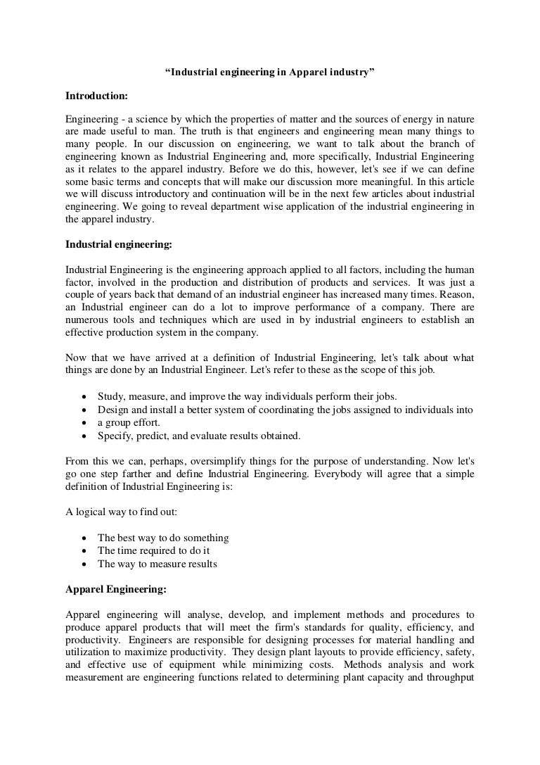 what does an industrial engineer do