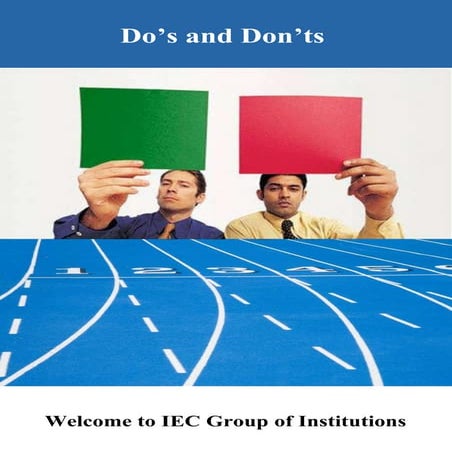 IEC do's & don'ts for New Students