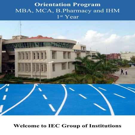IEC Orientation Program for MBA, MCA, Pharmacy, Hotel Management New Students