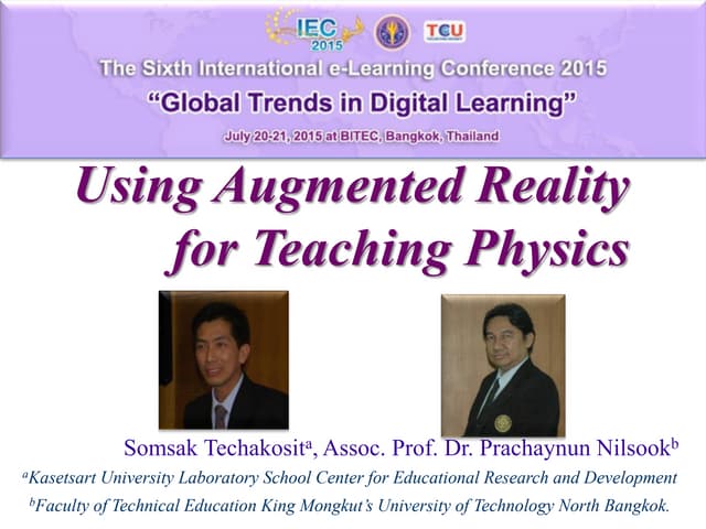 Using Augmented Reality for Teaching Physics.