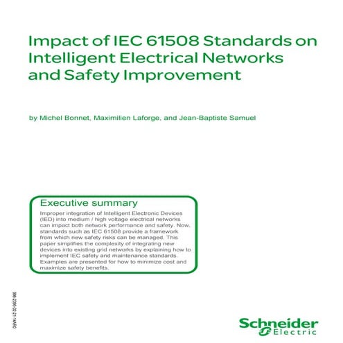 Impact of IEC 61508 Standards on Intelligent Electrial Networks and Safety Im...