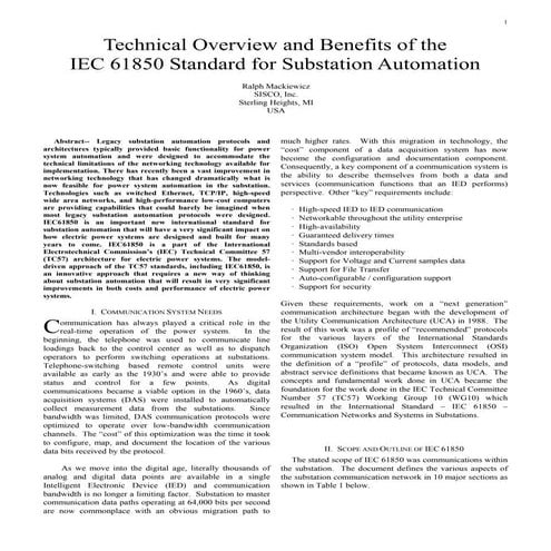 Iec61850 overview and benefits paper general