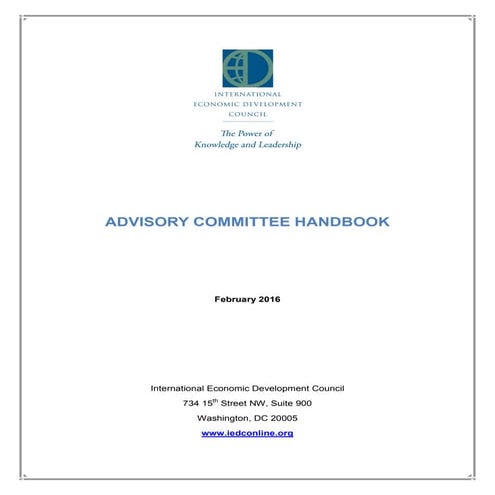 IEDC Advisory Committee Handbook
