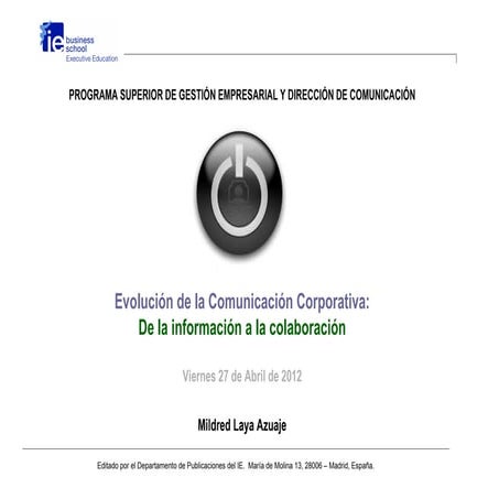 Evolución de la Comunicación Corporativa:Sesión 2