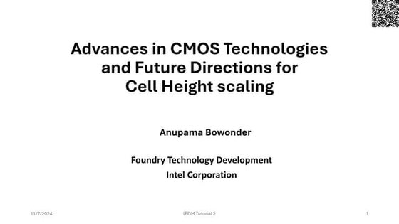 IEDM 2024 Tutorial2_Advances in CMOS Technologies and Future Directions for C...