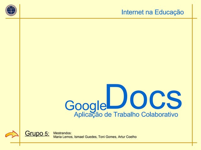 Google Docs: Aprendizagem Colaborativa