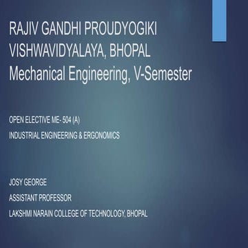 Industrial Engineering - Method Study