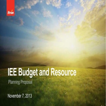 Department Budget and Resource Planning Proposal