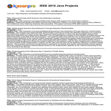 IEEE 2015 Java Projects