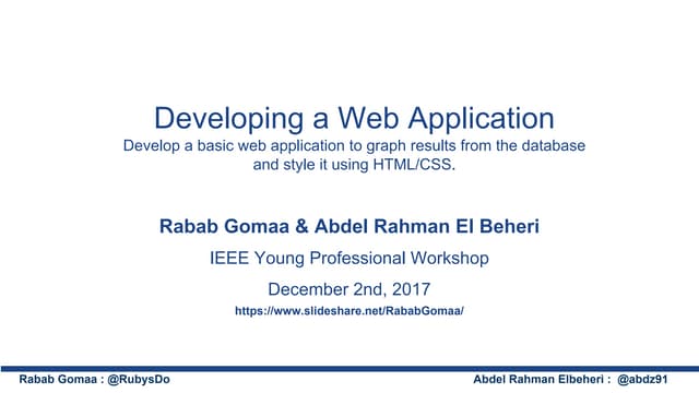Developing a Web Application