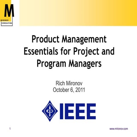 Product vs Program/Project Management