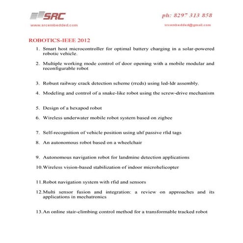 Ieee2012 emebedded project list