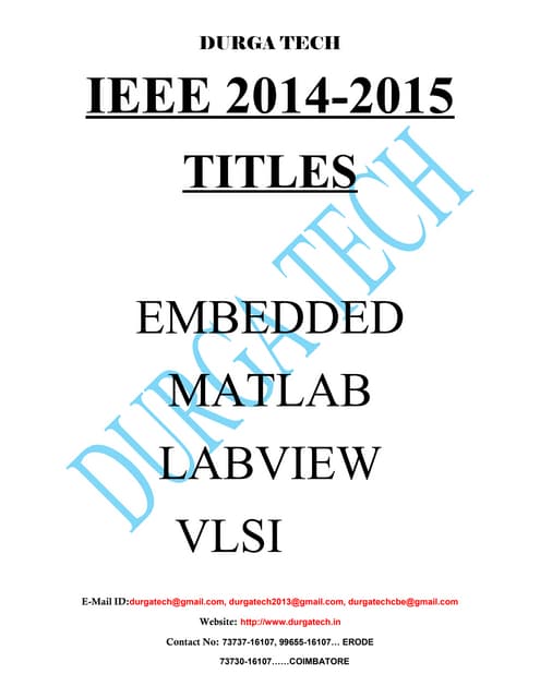 IEEE TITLES 2014 2015