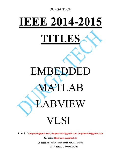 IEEE TITLES 2014 2015